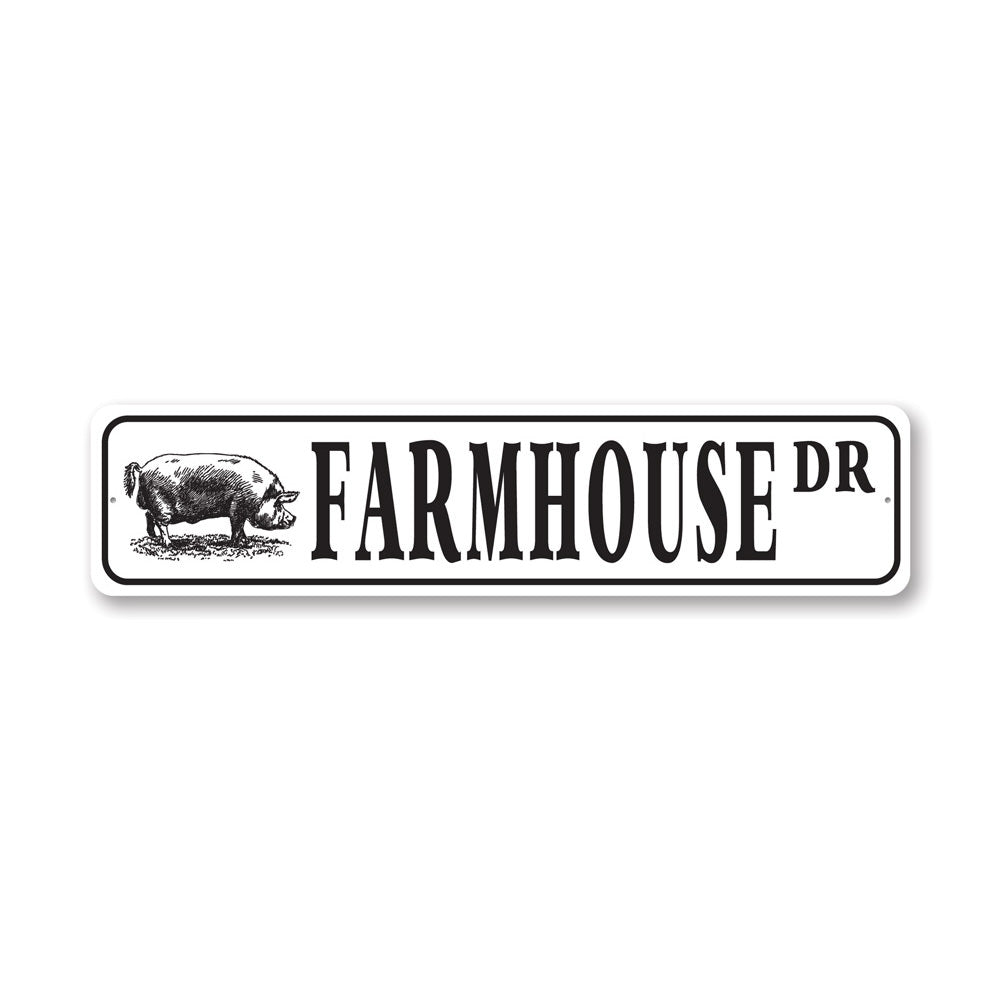 A customizable Farmhouse Street Sign made of high-quality aluminum, featuring a rustic design suitable for home decor.