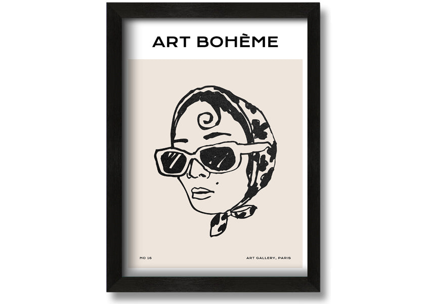 A stylish framed print titled 'Fashion Lady', showcasing elegant design and available in various frame colors.