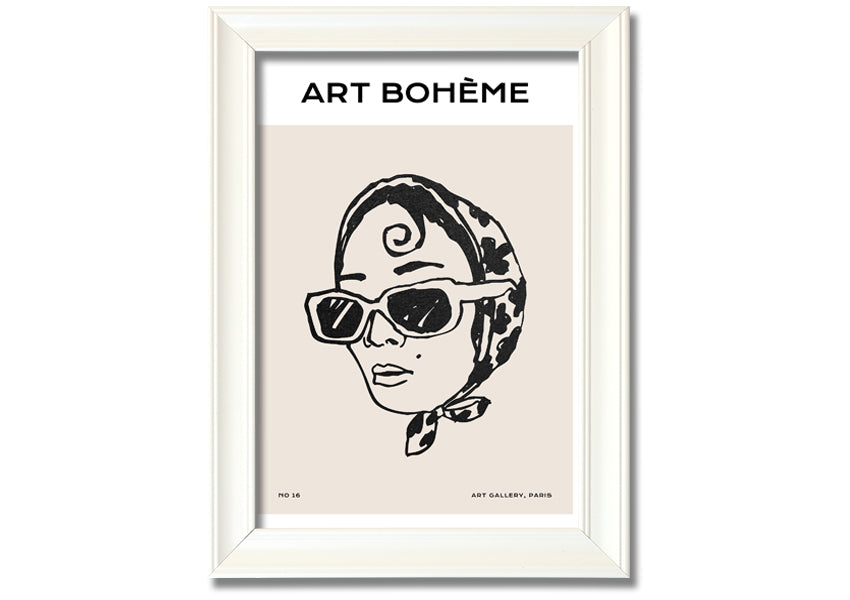 A stylish framed print titled 'Fashion Lady', showcasing elegant design and available in various frame colors.