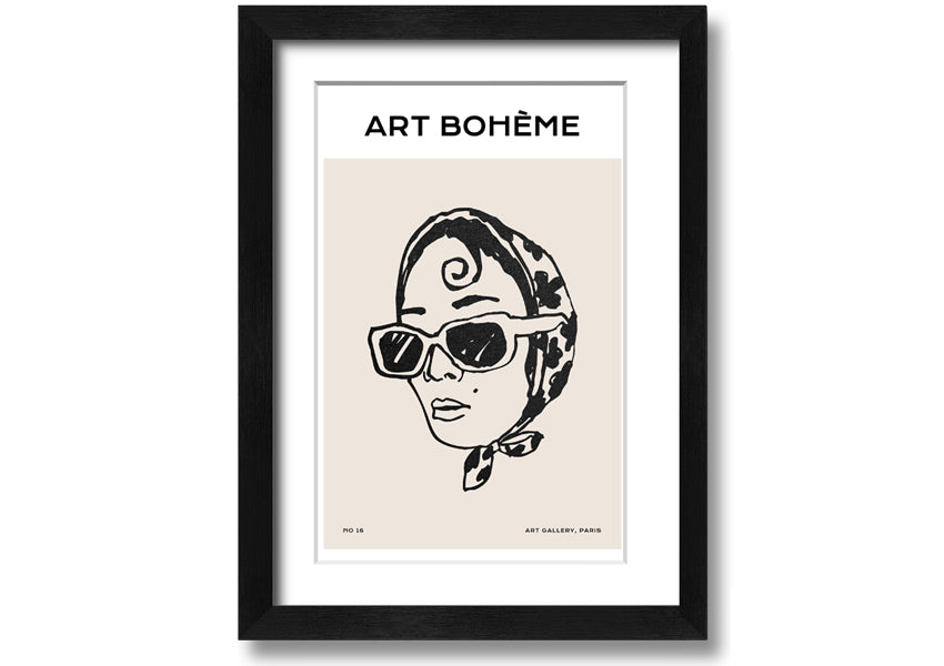 A stylish framed print titled 'Fashion Lady', showcasing elegant design and available in various frame colors.