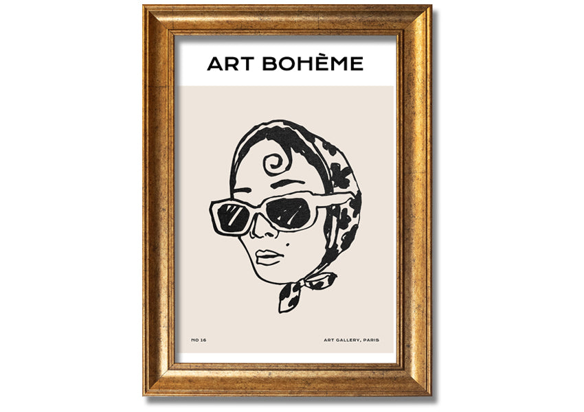 A stylish framed print titled 'Fashion Lady', showcasing elegant design and available in various frame colors.