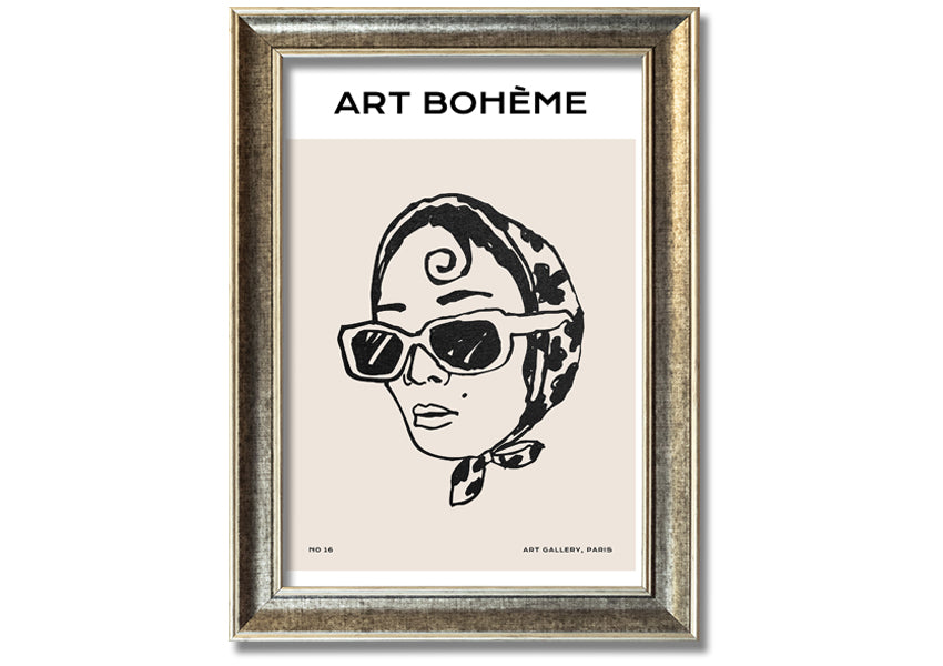 A stylish framed print titled 'Fashion Lady', showcasing elegant design and available in various frame colors.