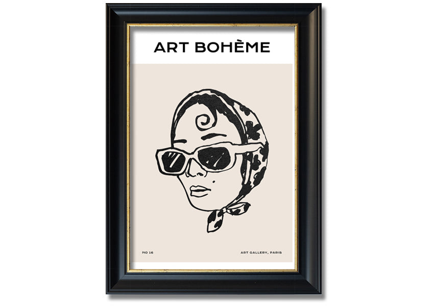 A stylish framed print titled 'Fashion Lady', showcasing elegant design and available in various frame colors.