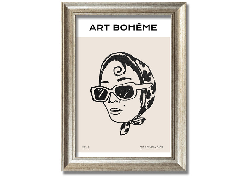 A stylish framed print titled 'Fashion Lady', showcasing elegant design and available in various frame colors.