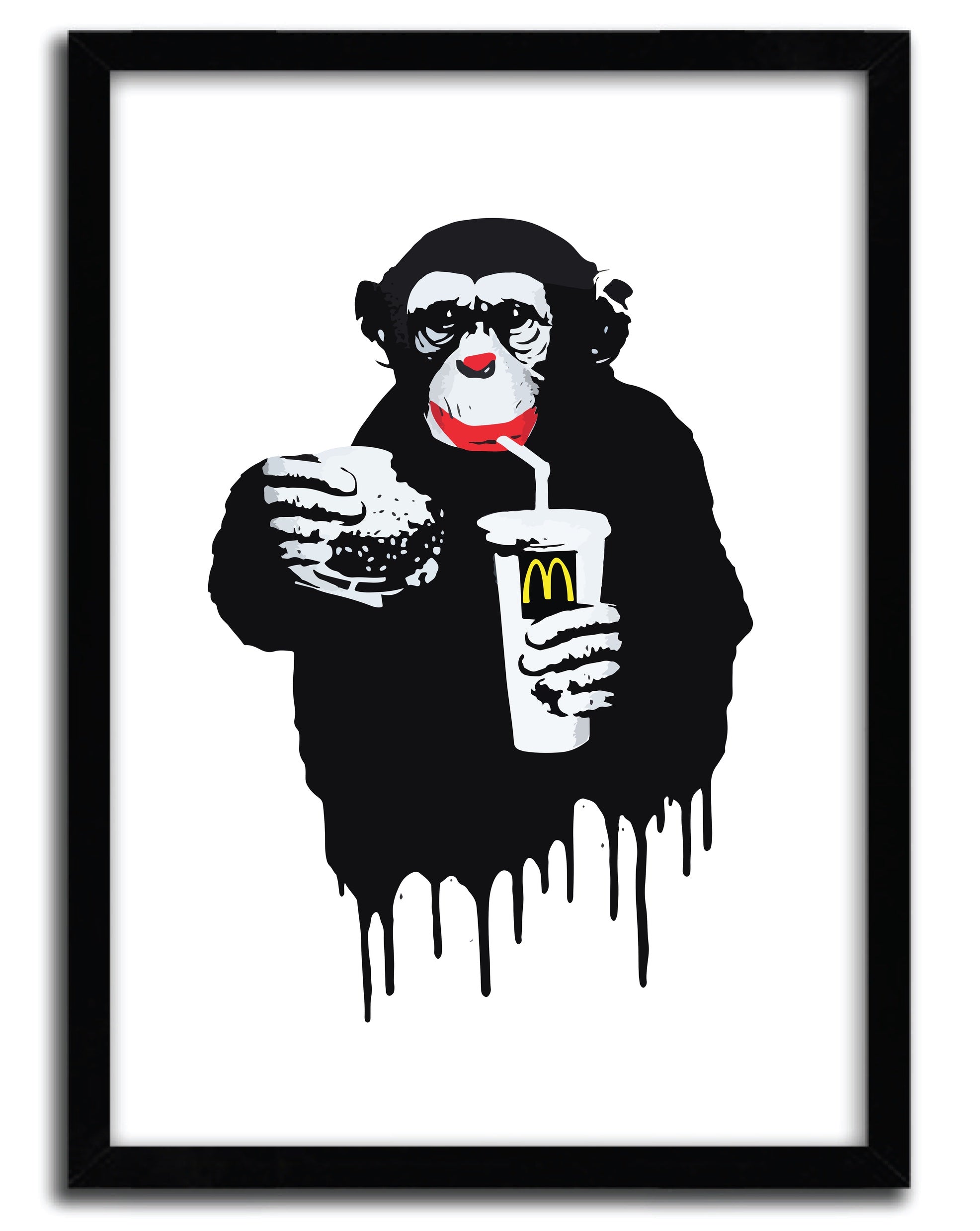 FASTFOODMONKEY McDO art print by Thirsty Bstrd, featuring vibrant colors on fine arts paper.