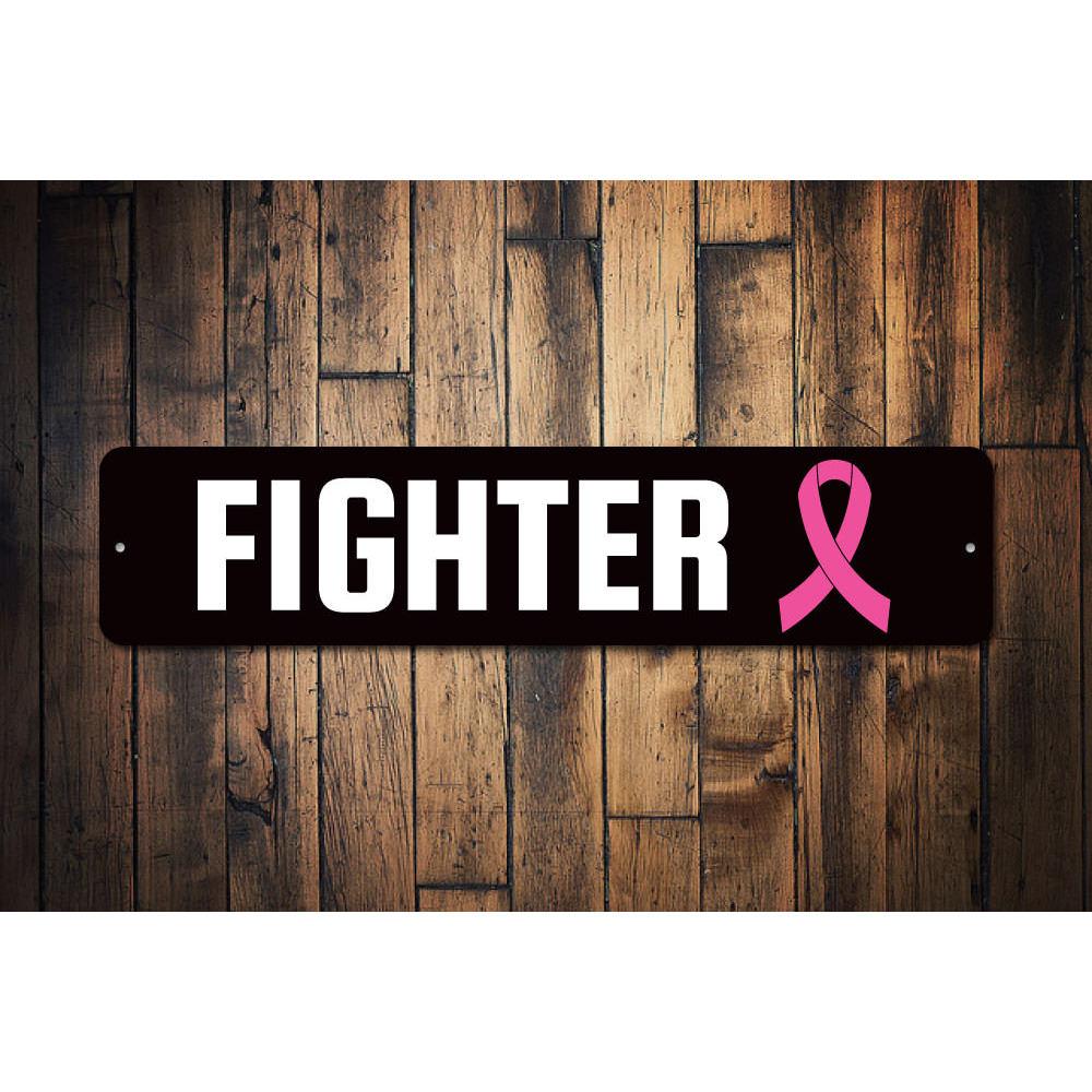 Customizable Fighter Sign made of high-quality aluminum, featuring pre-drilled holes for easy mounting, perfect for home decor.