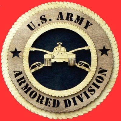 Handmade 3D Army wall plaque featuring United States Army emblem, available in 12-inch and 9-inch sizes.