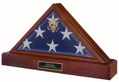 Flag Connections Military Flag Case and Pedestal Urn in Cherry, showcasing elegant craftsmanship and design.