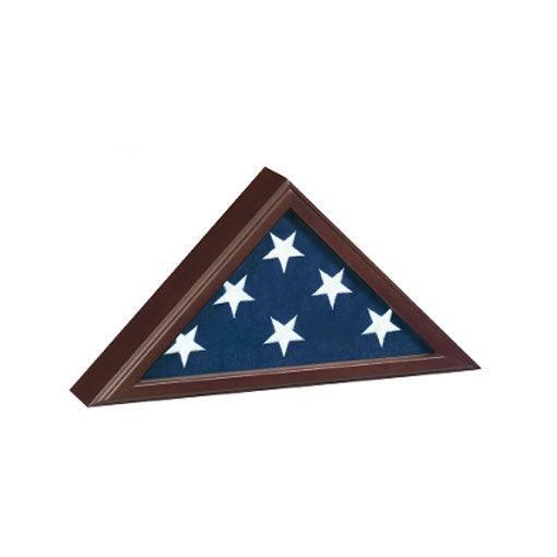 Elegant Veteran Flag Display Case in Cherry finish, designed to hold a burial flag with glass front and removable back panel.