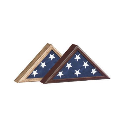 Elegant Veteran Flag Display Case in Cherry finish, designed to hold a burial flag with glass front and removable back panel.