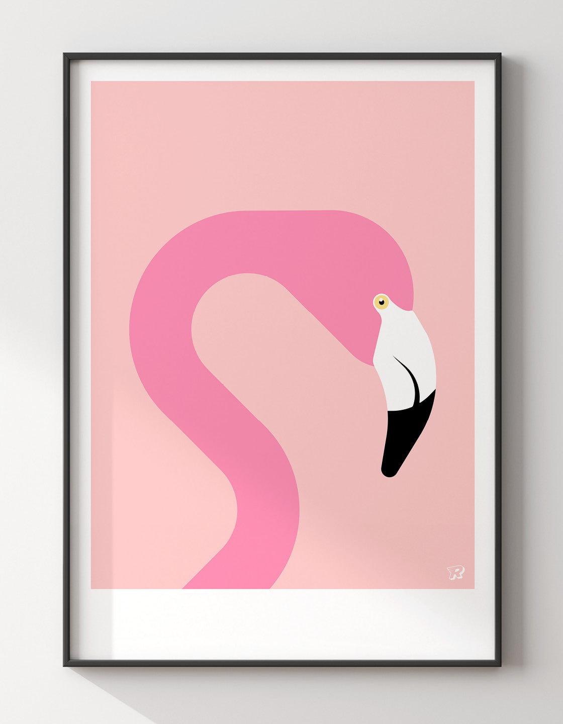 A vibrant flamingo wall art piece featuring bold colors, perfect for enhancing home decor.