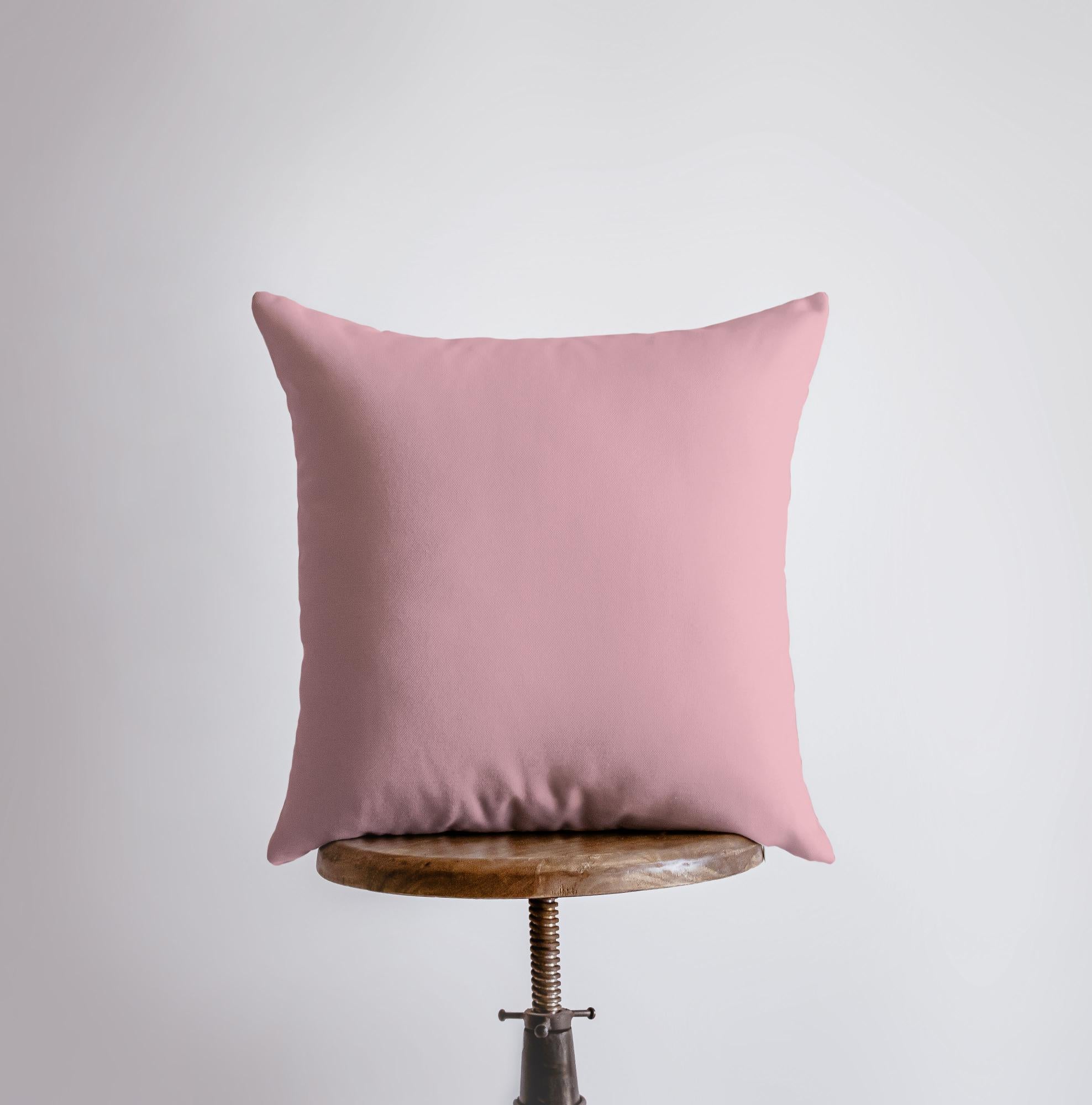 Handmade Pink Flamingo Accent Pillow Cover featuring a large flamingo design on a light beige background with a solid pink back.