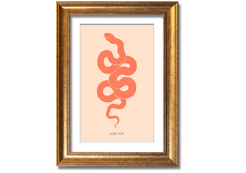 A beautifully framed Flash Snake print showcasing intricate details and vibrant colors, available in various frame options.