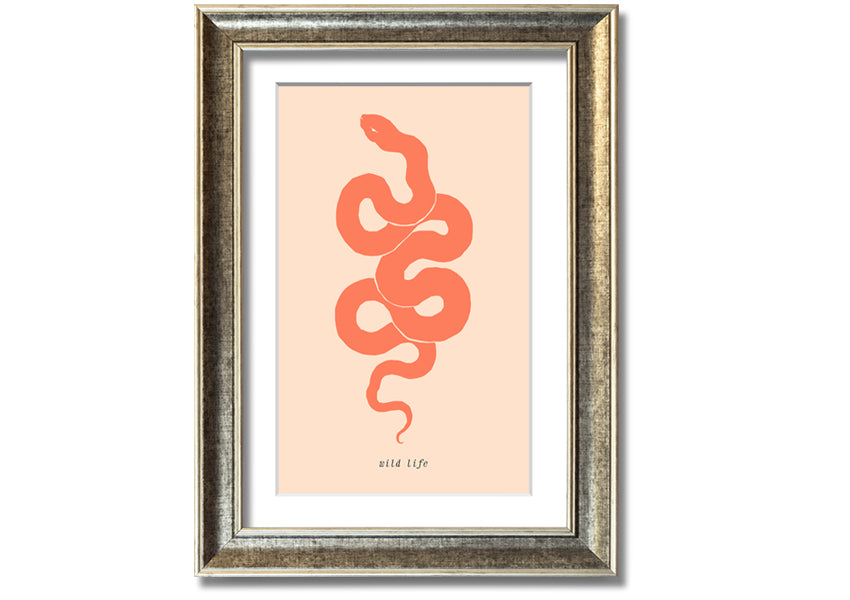 A beautifully framed Flash Snake print showcasing intricate details and vibrant colors, available in various frame options.