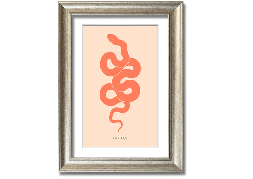 A beautifully framed Flash Snake print showcasing intricate details and vibrant colors, available in various frame options.