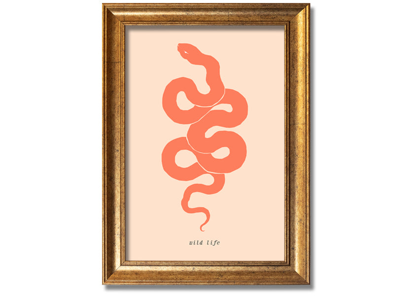 A beautifully framed Flash Snake print showcasing intricate details and vibrant colors, available in various frame options.