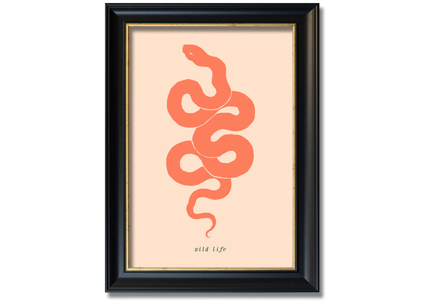 A beautifully framed Flash Snake print showcasing intricate details and vibrant colors, available in various frame options.