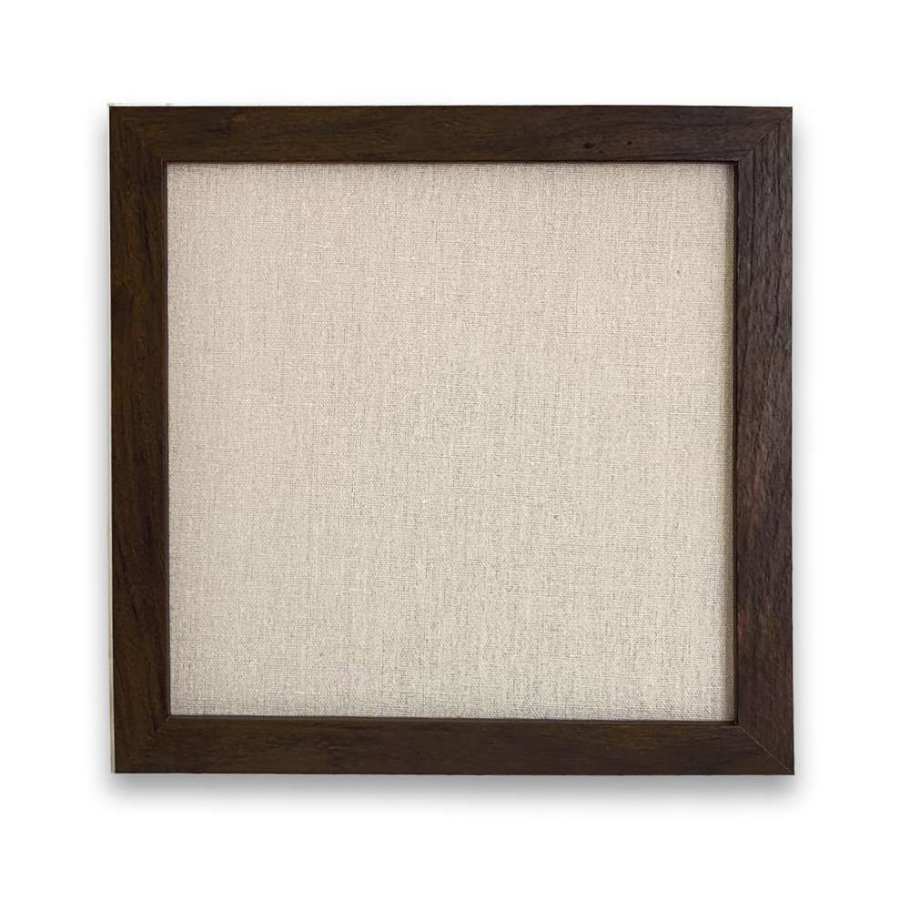 Floral Circulo framed sign with a stylish wood frame and linen-look background, perfect for home decor.