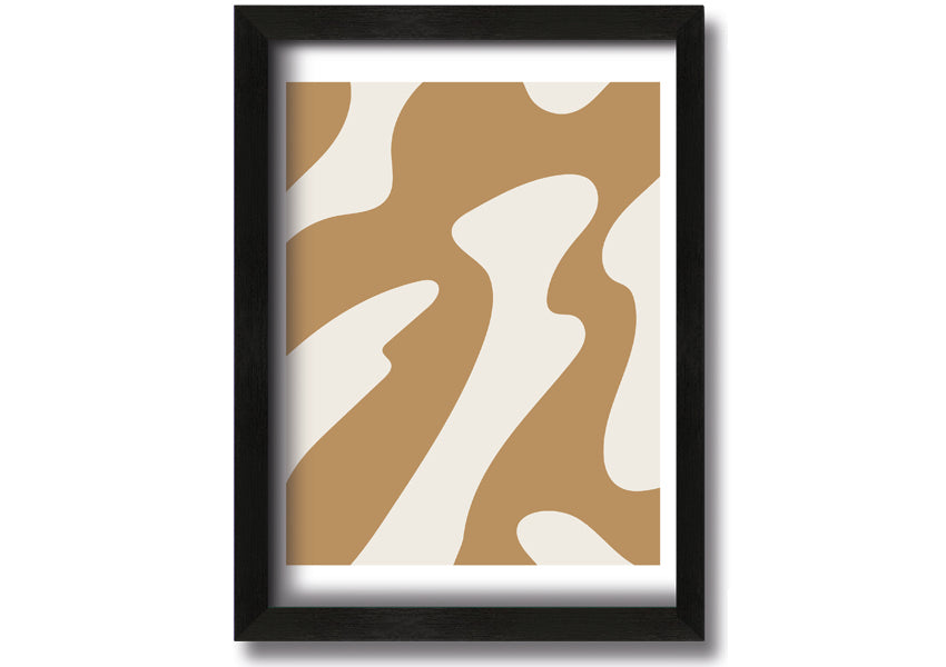 Flow Of Shapes framed print with abstract design, available in various frame colors, ready to hang.