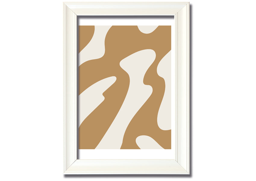 Flow Of Shapes framed print with abstract design, available in various frame colors, ready to hang.