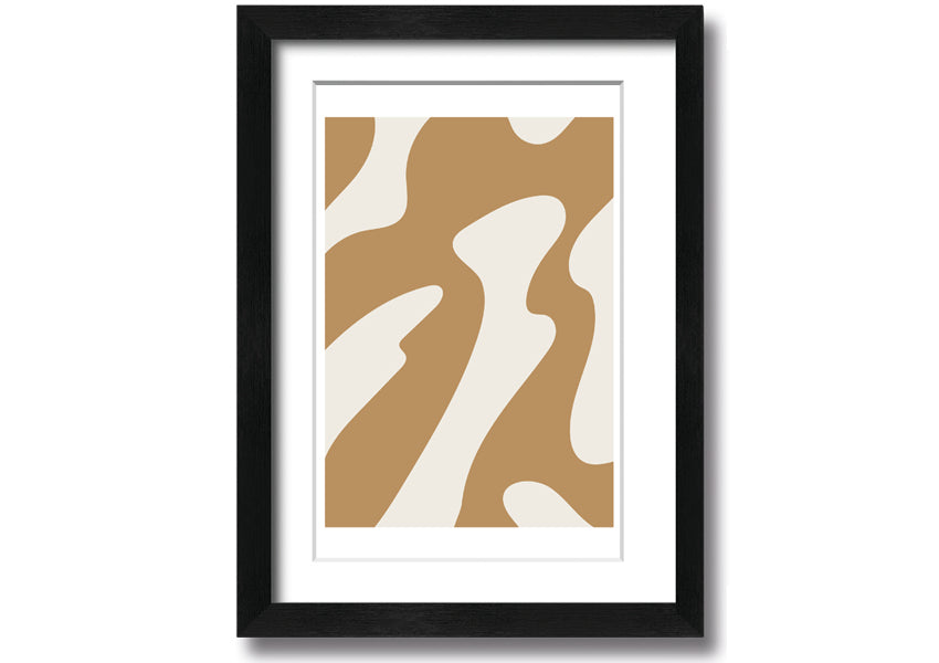 Flow Of Shapes framed print with abstract design, available in various frame colors, ready to hang.