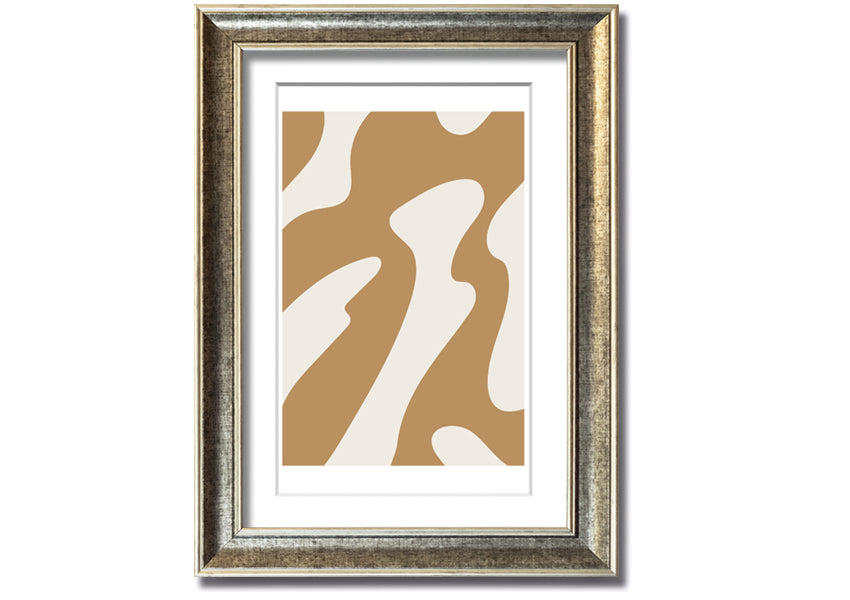 Flow Of Shapes framed print with abstract design, available in various frame colors, ready to hang.