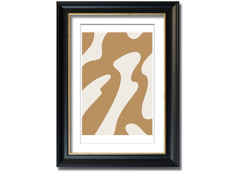 Flow Of Shapes framed print with abstract design, available in various frame colors, ready to hang.