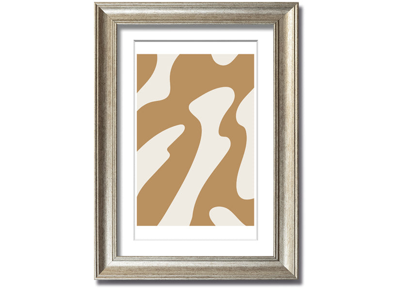 Flow Of Shapes framed print with abstract design, available in various frame colors, ready to hang.