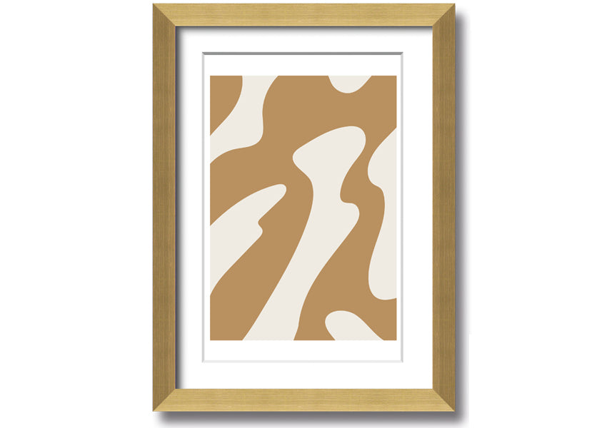 Flow Of Shapes framed print with abstract design, available in various frame colors, ready to hang.