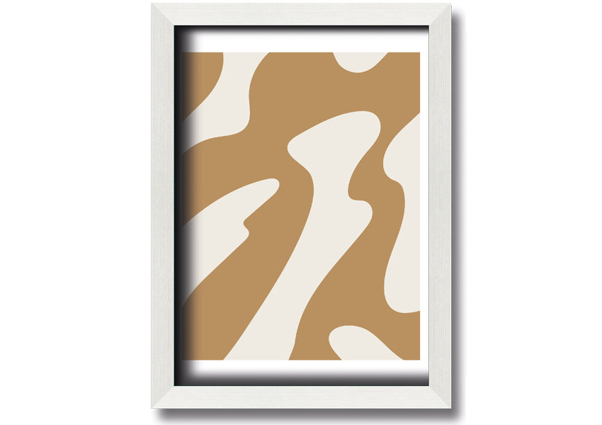 Flow Of Shapes framed print with abstract design, available in various frame colors, ready to hang.