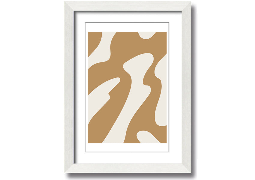 Flow Of Shapes framed print with abstract design, available in various frame colors, ready to hang.