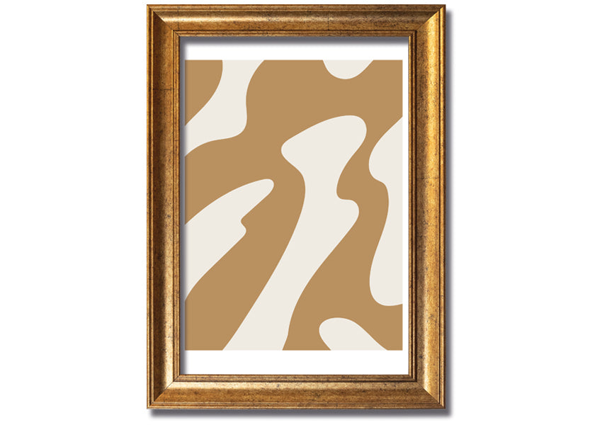 Flow Of Shapes framed print with abstract design, available in various frame colors, ready to hang.