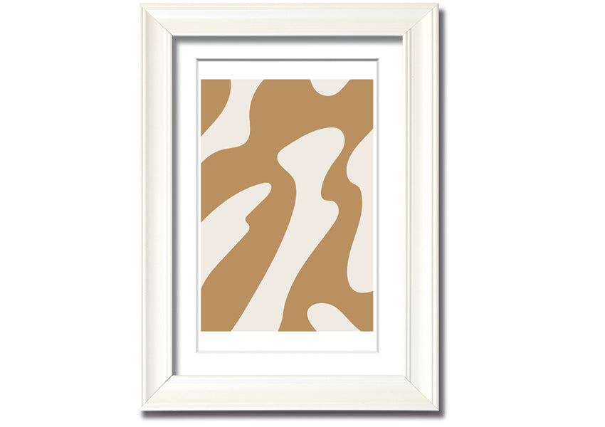 Flow Of Shapes framed print with abstract design, available in various frame colors, ready to hang.