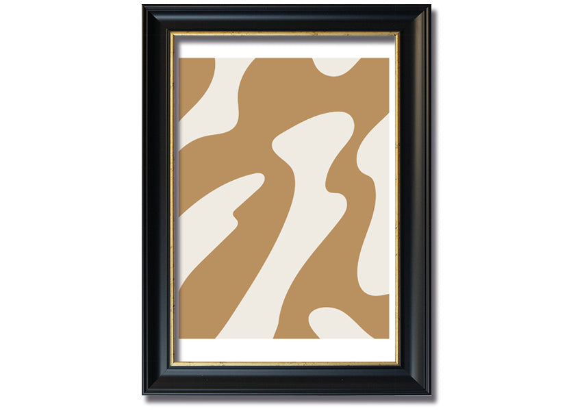 Flow Of Shapes framed print with abstract design, available in various frame colors, ready to hang.