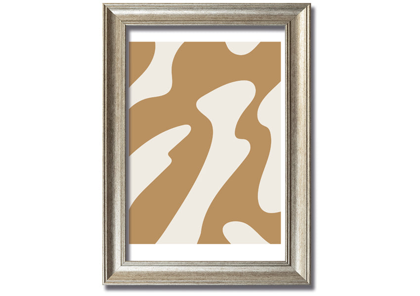 Flow Of Shapes framed print with abstract design, available in various frame colors, ready to hang.