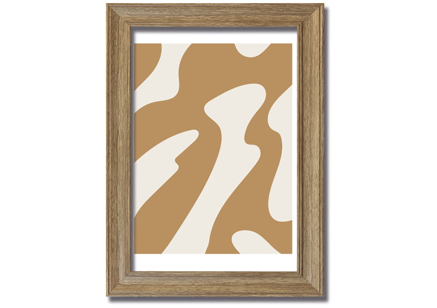 Flow Of Shapes framed print with abstract design, available in various frame colors, ready to hang.