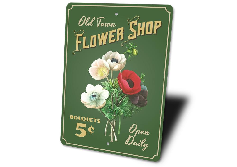 A beautifully crafted Flower Bouquet Sign made of high-quality aluminum, featuring vibrant floral designs, perfect for home decor.