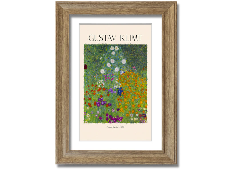 Flower Garden - 1907 by Gustav Klimt, a vibrant canvas print mounted on a 44mm box frame, showcasing intricate floral patterns.