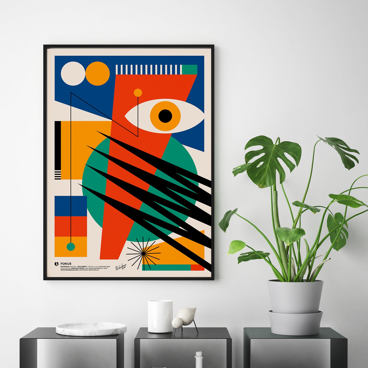 Fokus poster featuring vibrant colors and an inspiring quote by George Lucas, designed to brighten any interior space.