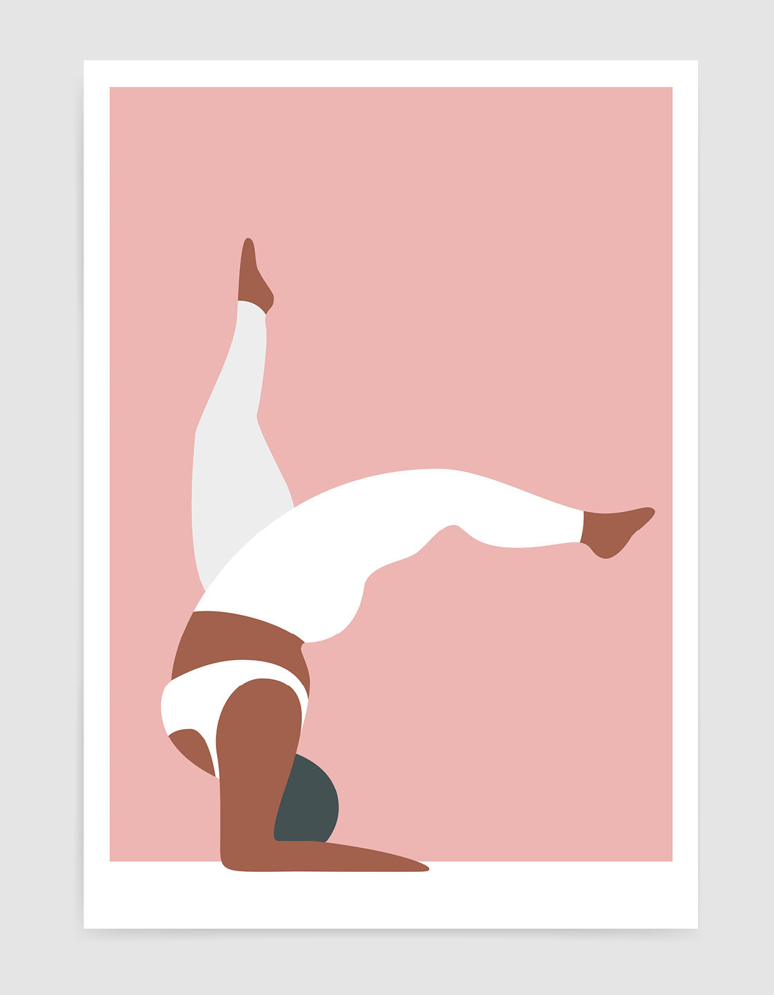 A vibrant yoga print showcasing the forearm stand pose in bold colors, perfect for home studio decor.