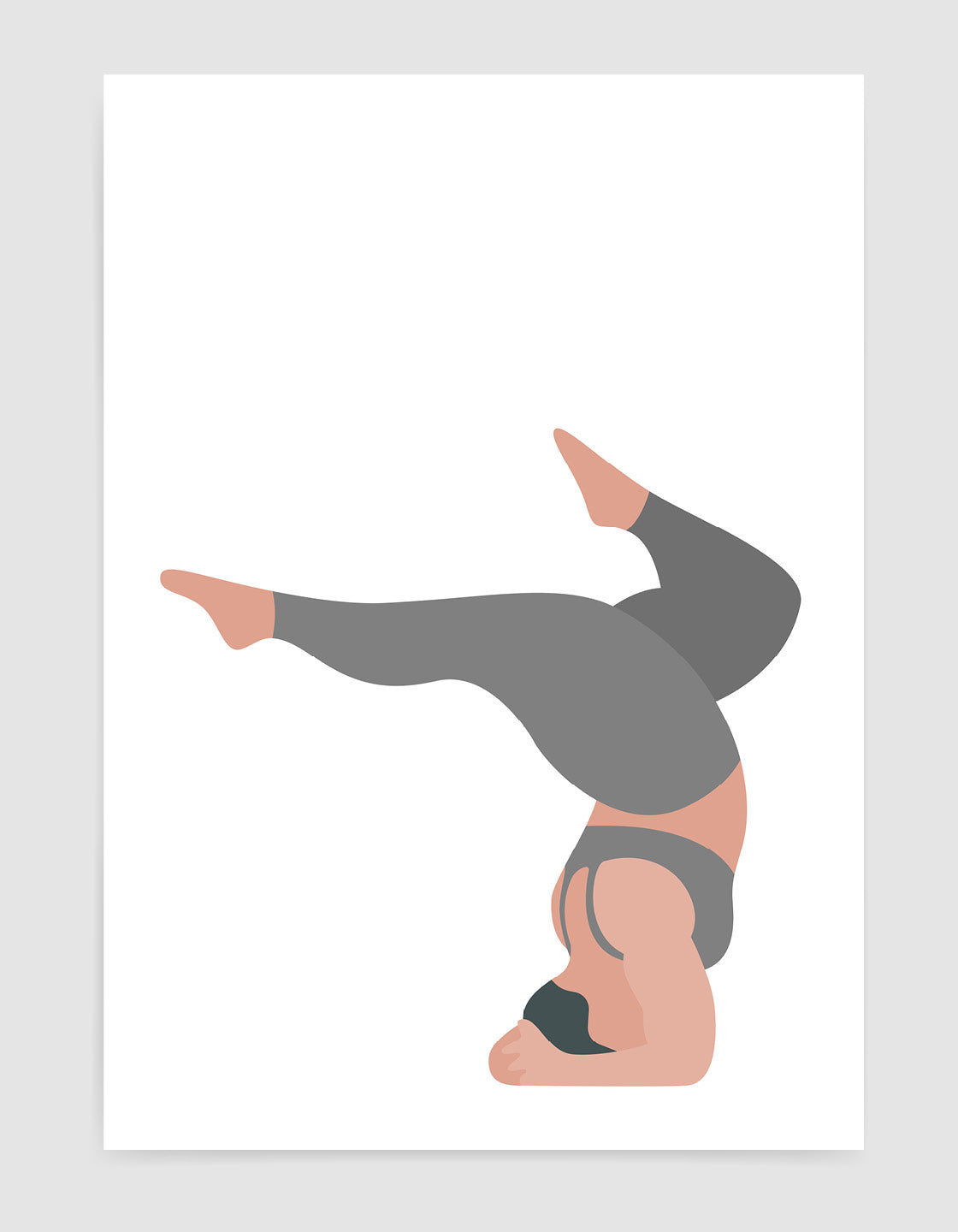 A vibrant yoga print featuring the forearm stand pose in bold colors and minimalistic design, perfect for home decor.