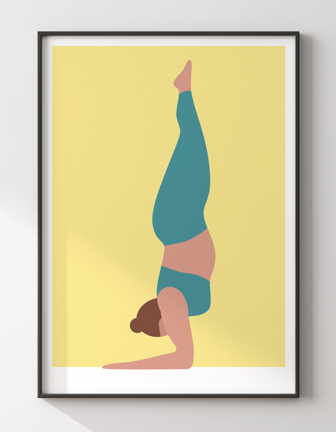 Vibrant forearm stand yoga print showcasing a bold design, perfect for minimalistic wall decor.