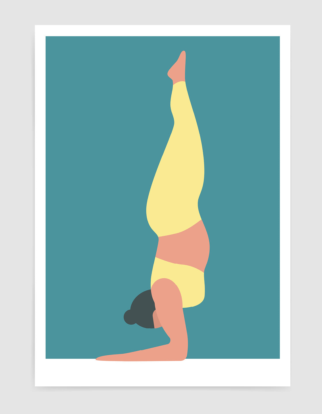 Vibrant forearm stand yoga print showcasing a bold design, perfect for minimalistic wall decor.