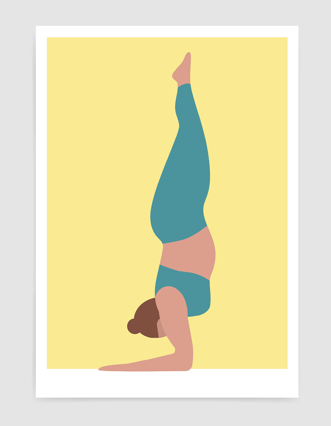 Vibrant forearm stand yoga print showcasing a bold design, perfect for minimalistic wall decor.