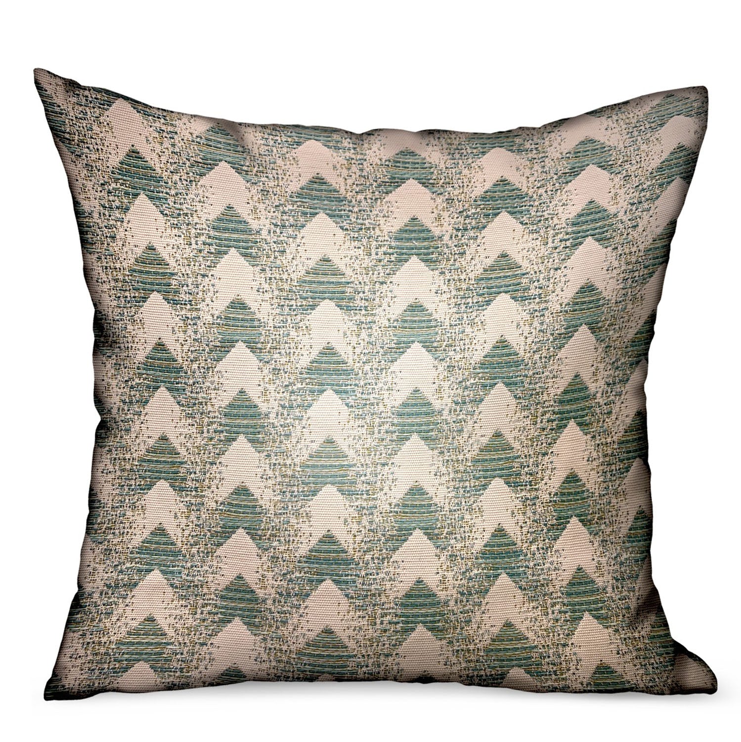 Forest Jade Sea Green Chevron Luxury Throw Pillow featuring a unique chevron pattern, handcrafted fabric, and invisible zipper closure.