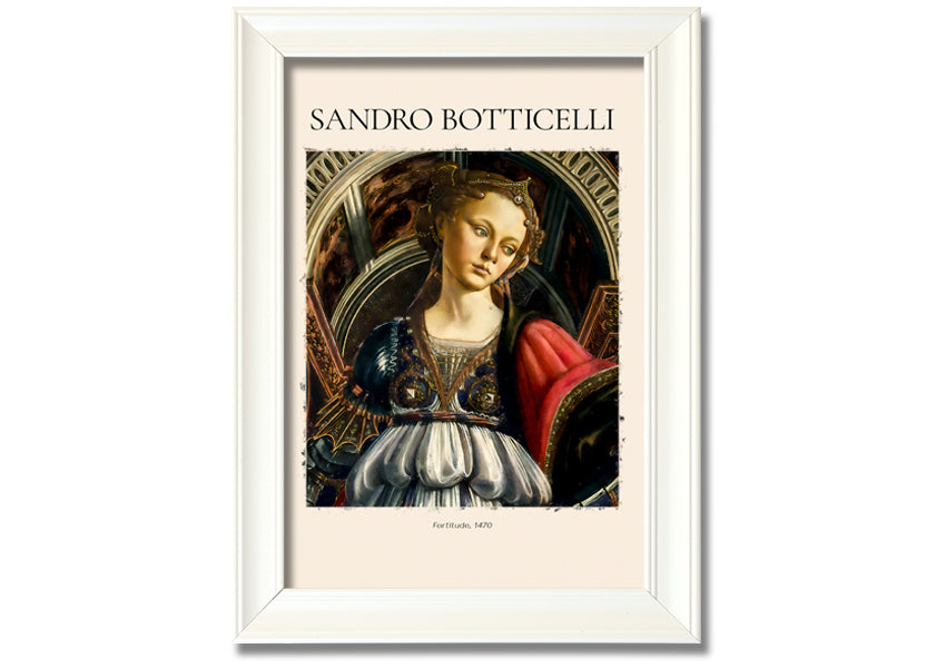 Canvas print of Fortitude, 1470 by Sandro Botticelli, mounted on a 44mm box frame, showcasing intricate details and vibrant colors.