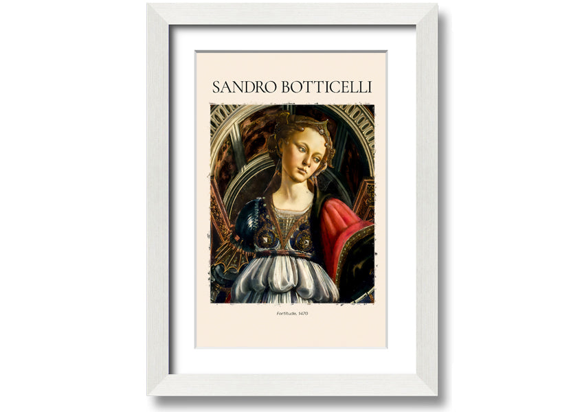 Canvas print of Fortitude, 1470 by Sandro Botticelli, mounted on a 44mm box frame, showcasing intricate details and vibrant colors.