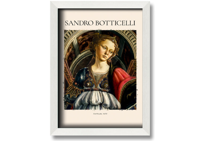 Canvas print of Fortitude, 1470 by Sandro Botticelli, mounted on a 44mm box frame, showcasing intricate details and vibrant colors.