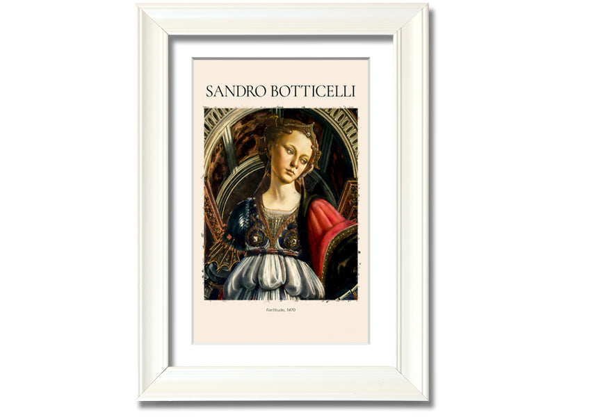 Canvas print of Fortitude, 1470 by Sandro Botticelli, mounted on a 44mm box frame, showcasing intricate details and vibrant colors.