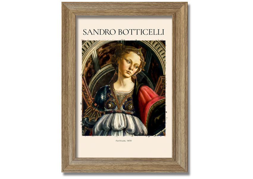 Canvas print of Fortitude, 1470 by Sandro Botticelli, mounted on a 44mm box frame, showcasing intricate details and vibrant colors.